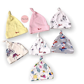 Mũ sơ sinh 0-6m thun cotton xuất mềm, co giãn, thoải mái