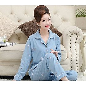 Bộ Đồ Pijama Trung Niên Thun Mềm Đẹp AB32 - Hàng Quảng Châu Cao Cấp