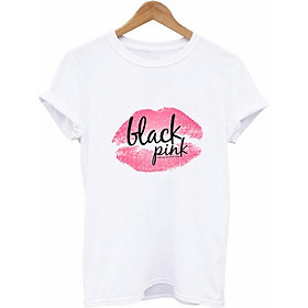 Áo phông BlackPink ngắn tay in hình dấu son môi