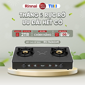 Mua Bếp gas dương Rinnai RV-740A(GF) mặt bếp men và kiềng bếp men - Hàng chính hãng