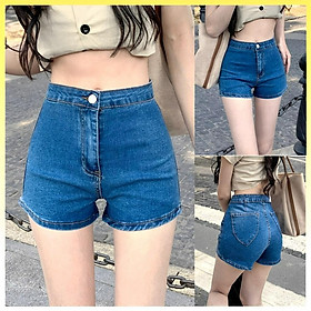 Quần SHORT JEANS lưng cao chất liệu co giãn siêu tôn dáng phong cách năng động