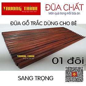 Đũa Dành Cho Trẻ Em Sử Dụng Chất Liệu Gỗ Trắc Trường Thịnh Sang Trọng Bền Đẹp Dài 19.2 cm - 01 Đôi Vuông