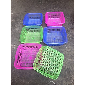 Mua set 10 cái rổ nhựa vuông   tròn màu sắc