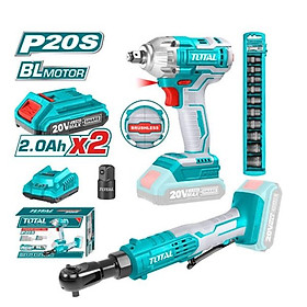 Mua BỘ COMBO MÁY SIẾT BULOONG TIWLI2038 & TDRLI20601 5 DÙNG PIN 20V TOTAL TOSLI23043 - HÀNG CHÍNH HÃNG