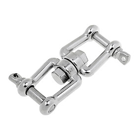 Marine 304 Stainless Steel Polished Anchor Chain Swivel Double Shackle- M10