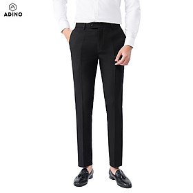 Quần âu nam hàn quốc màu đen ADINO vải cotton không bai không xù co giãn dáng công sở slimfit ống đứng hơi côn QA140