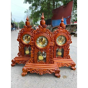 Mua Đồng hồ để bàn gỗ hương đá kích thước cao 81 cm ngang 48 cm sâu 20 cm.