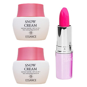 Combo Gồm 2 Kem Dưỡng Trắng Tức Thì Essance Snow Cream FP50801578 (50g) Và Son LV-ES Blooming Kis- 3.5g