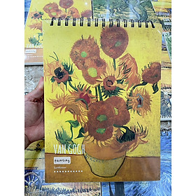 Sổ tay vẽ phác thảo chân dung màu chì bìa BST tranh VanGogh khổ A4 100gsm