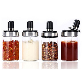 Mua Combo 5 hũ đựng gia vị kèm thìa - Sản phẩm hữu ích dùng cho các quán ăn