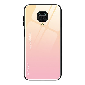 Ốp lưng Xiaomi Redmi Note 9S gương cứng 2 màu Gradient Ver 2 , viền TPU dẻo đen