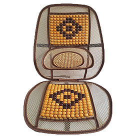 Đệm Tựa Lưng Trên Ghế Ô Tô Cao Cấp, Chống Mỏi Lưng Cho Tài Xế Khi Lái Xe Đường Dài, Lót Ghế Hạt Gỗ Massage Trên Xe Hơi Mẫu MC02 