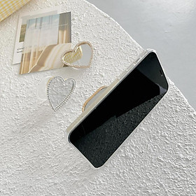 IPHONE Nút Đỡ Điện Thoại Hình Trái Tim Đính Đá Xinh Xắn - Gold