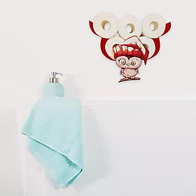 Toilet Paper Roll Holder Wall Mount Owl Style Iron for Bathroom Storage