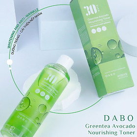 Nước hoa hồng trà xanh và bơ dưỡng trắng da, chống nhăn, kháng khuẩn ngừa mụn - DABO Greentea Avocado Nourishing Toner 300ml