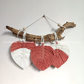 Lá macrame treo tường, mành treo lá handmade trang trí tường, quà tặng decor