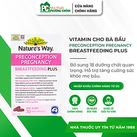 Vitamin Bầu Nature's Way PreConception Pregnancy Breastfeeding Plus - Bổ Sung Vitamin Tổng Hợp Cho Bà Bầu (Hộp 30 Viên)