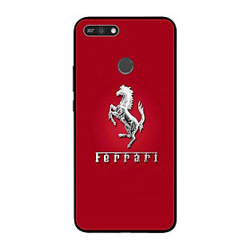 Ốp lưng dành cho điện thoại Huawei Y6 Prime 2018 in họa tiết Logo F E R R A R I