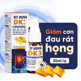 Xịt Họng DK3 Hỗ Trợ Làm Giảm Cơn Đau Rát Do Viêm Họng, Viêm Phế Quản Lọ 30ml