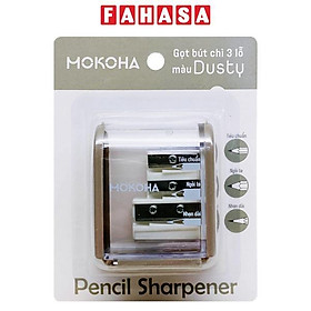 Gọt Bút Chì 3 Lỗ Màu Dusty - Mokoha M-PS001 - Màu Xám
