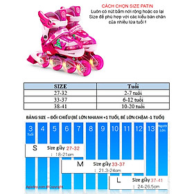 Patin Inline-Sketes Cao cấp có bánh xe phát sáng cho trẻ em Guipaisy