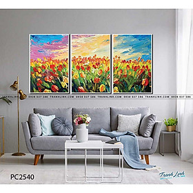 Bộ 3 Tranh Canvas Cánh Đồng Hoa