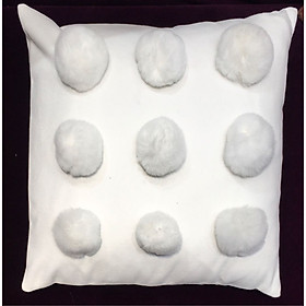 Mua Vỏ gối trang trí phong cách hiện đại cotton quả bông trắng 45x45cm CANDY 7193T
