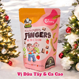 Bánh ăn dặm PAPAFOOD PAPAPUFFS Vị Dâu Tây & Ca Cao - 100% Ngũ Cố Hữu Cơ - CHO BÉ DỊ ỨNG ĐẠM SỮA BÒ & CHÀM SỮA - Gói 30G (MSMV: 8938549094070)