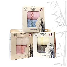 Mua COMBO 2 KHĂN MẶT SỢI TRE CAO CẤP UNOBABY - XUẤT NHẬT/CHÂU ÂU  KT: 28 X 50CM -GIAO MÀU NGẪU NHIÊN