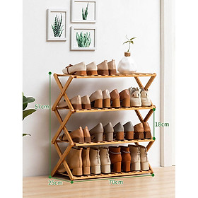 Mua Kệ tre gấp gọn để giày dép mẫu mới nhất  kệ để chậu hoa ban công không cần lắp ghép sử dụng luôn phong cách mới