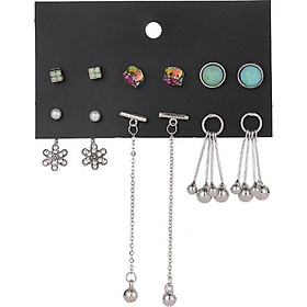 Set bông tai dây chuyền trái châu đính