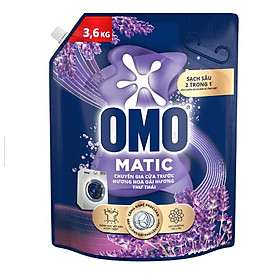 Combo 2 túi nước giặt OMO Matic chuyên dụng Cửa Trước Lavender Khử Mùi Thư Thái 3.6kg