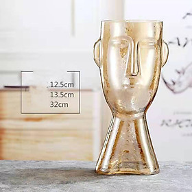 Mua Bình Hoa Thuỷ Tinh  Lọ Hoa Trang Trí hình mặt người cao cấp  độc đáo sang trọng 3 màu sắc