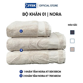 Mua Bộ khăn tắm  khăn mặt cotton thấm hút  mềm mại | JYSK Nora | nhiều màu | nhiều kích thước