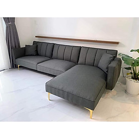 Sofa vải góc L Juno Sofa phòng khách 240x140 cm màu xám đậm