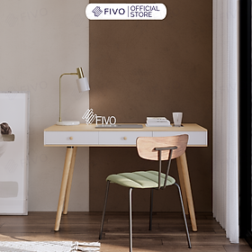 Mua Bàn Làm Việc Gỗ Có Hộc Trắng Decor FIVO Mã FD02 Cao 75cm Chống Gù Lưng Phong Cách Bắc Âu