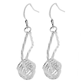 Fashion Women Braided Twine Water Drop Long Dangle Hook Earrings Ear Silver