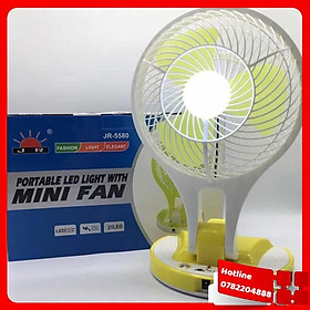Mua Quạt Sạc Tích Điện Cao Cấp Kèm Đèn Jr-5580 (Màu Ngẫu Nhiên) Tặng Kèm 1 Khăn Lau 30X30Cm - Loại Tốt