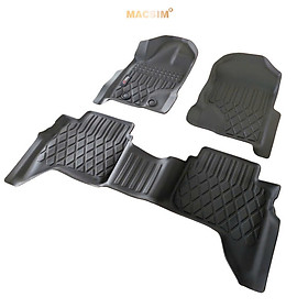 Thảm lót sàn xe ô tô Mazda BT50 2012-2021 (sd1) Nhãn hiệu Macsim chất liệu nhựa TPE cao cấp màu đen
