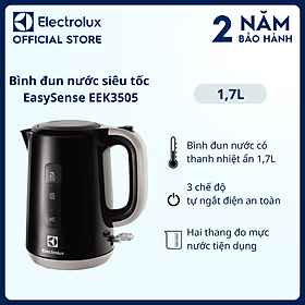 Bình đun nước siêu tốc Electrolux 1.7L EasySense EEK3505, 3 chế độ tự ngắt điện an toàn [Hàng chính hãng]
