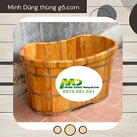 Mua Bồn tắm gỗ mini bồn tắm gỗ mini ngâm người gỗ pơ mu màu nâu