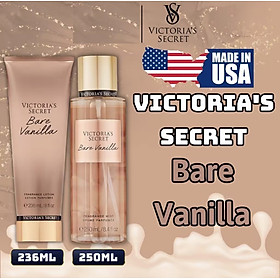 Victoria Secret Bare Vanilla Chính Hãng - Body Mist Victoria Secret Bare Vanilla 250ml & Lotion Victoria Secret Bare Vanilla Chính Hãng 236ml