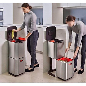 Mua Thùng rác 2 ngăn Joseph Joseph 30065 Totem Compact 40L Hàng chính hãng