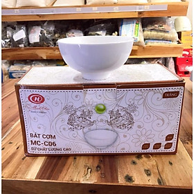 Mua Bát ăn cơm trắng trơn sứ xương Minh Châu