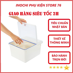 Thùng Đựng Gạo Cao Cấp Thông Minh Chuẩn Nhật Bản Sendai 12kg ( Tặng kèm khăn lau pakasa và ca đong) - Hàng Chính Hãng 