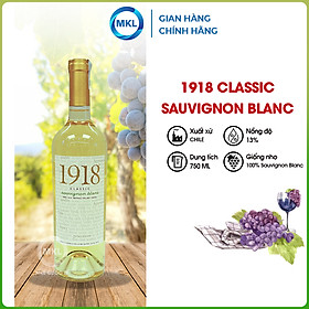 Rượu Vang Trắng Chile 1918 Classic Sauvignon Blanc 750ml 13% Chile