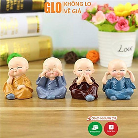 Mua Bộ Tượng 4 Chú Tiểu Bốn Không  Mang Lại Bình Yên  May Mắn  Để Bàn Làm Việc  Xe Hơi  Để Trang Trí