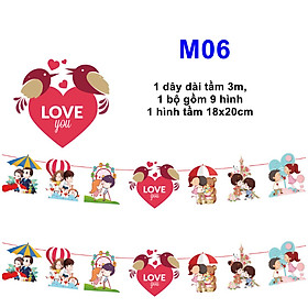 CỜ TREO TRANG TRÍ CHỦ ĐỀ TÌNH YÊU M06