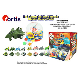 Kẹo Toy's Castle Pull-back Wheels 5g (Fighter Plane & Tank)