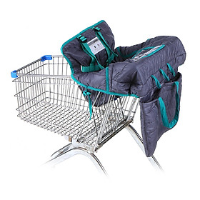 Túi xe đẩy siêu thị an toàn có thể điều chỉnh có chỗ ngồi cho bé-Màu xanh lá